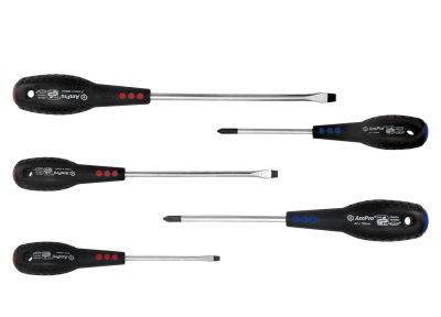 T32090 Набор отверток c антискользящей ручкой 5 пред(крест и шлиц)