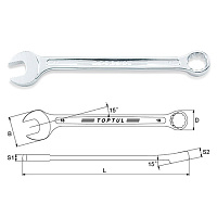 Ключ комбинированный усиленный 19 мм TOPTUL AAEW1919